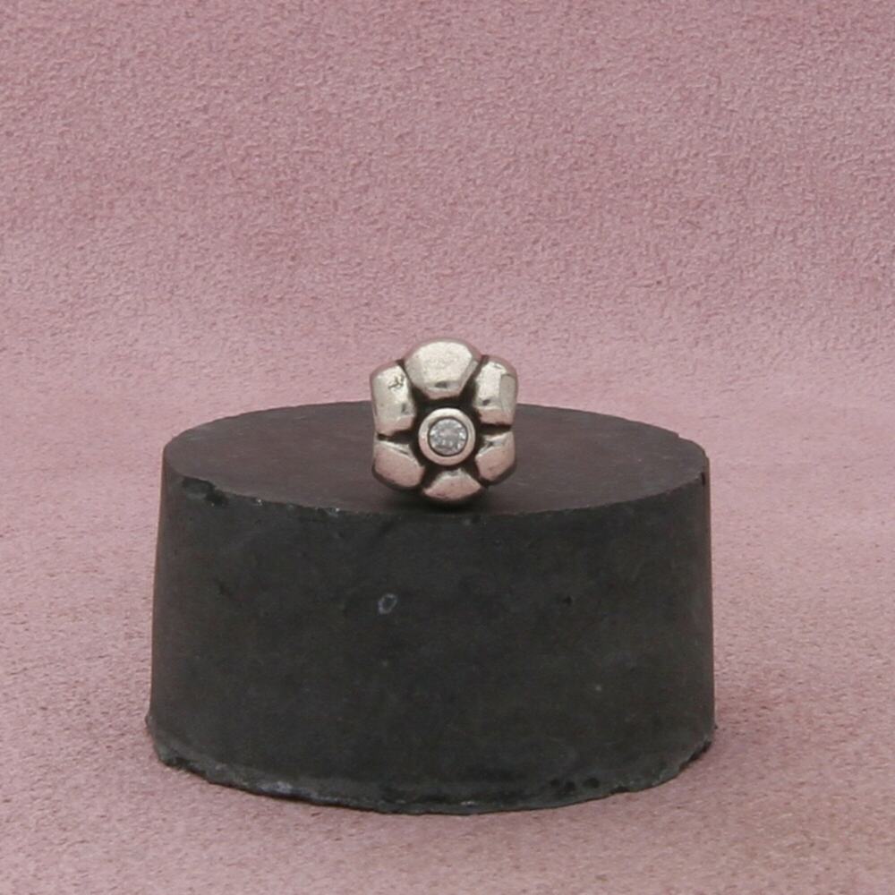 pandora sterling silver authentic camellia cz flower bead (790185) charm